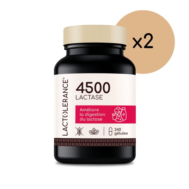 LACTOLERANCE 4500 - Pack de 480 gélules de lactase