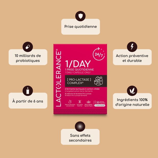LACTOLERANCE 1/DAY - 12 mois - 360 gélules