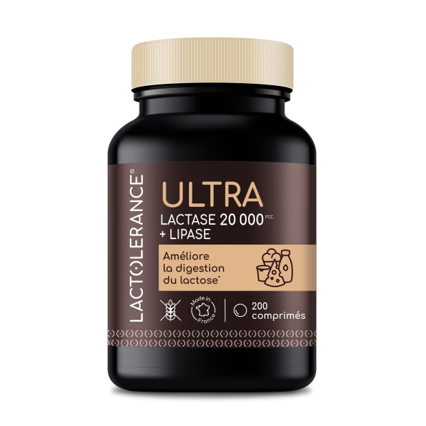 LACTOLERANCE ULTRA - Eco-refill of 200 tablets of lactase + lipase