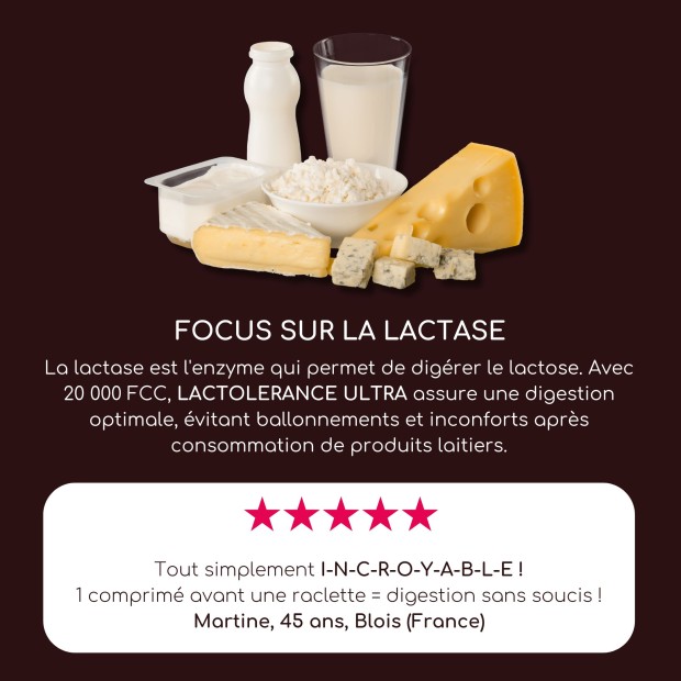 LACTOLERANCE ULTRA - Pilulier 36 comprimés de lactase + lipase
