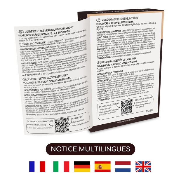 LACTOLERANCE ULTRA - Pilulier 36 comprimés de lactase + lipase
