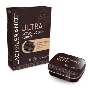 LACTOLERANCE ULTRA - Pilulier 36 comprimés de lactase + lipase