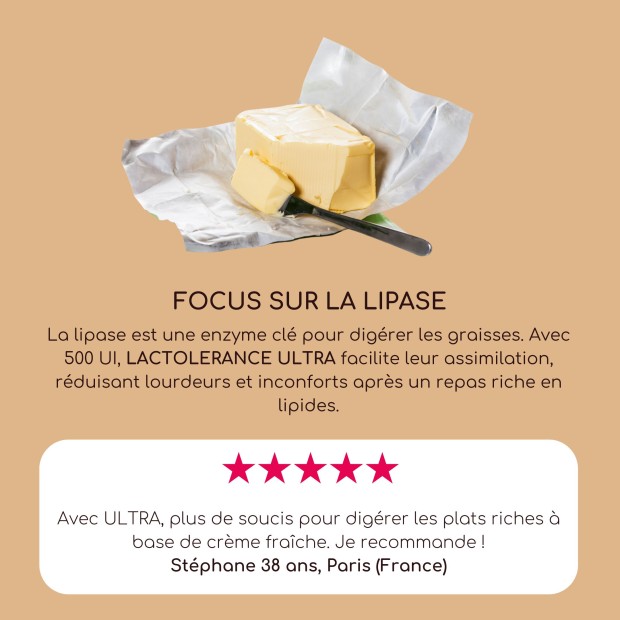 LACTOLERANCE ULTRA - Pilulier 36 comprimés de lactase + lipase
