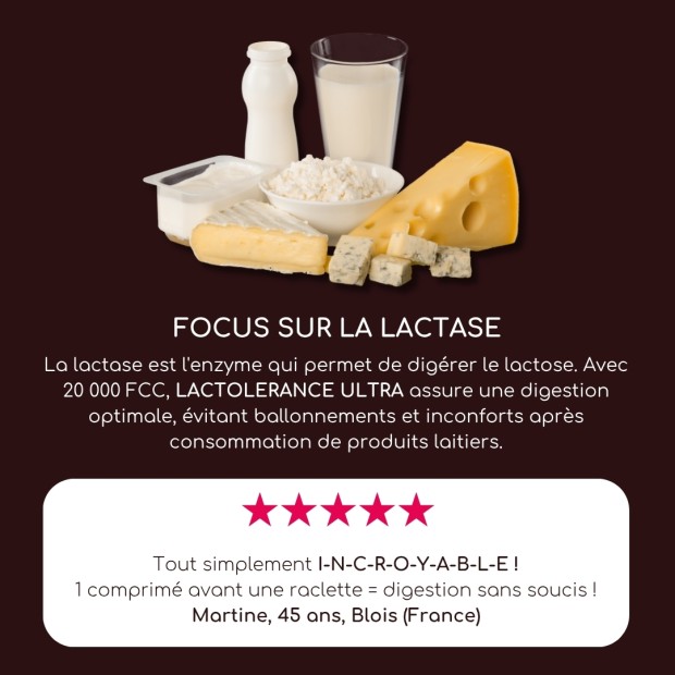 LACTOLERANCE ULTRA - 236 comprimés de lactase + lipase