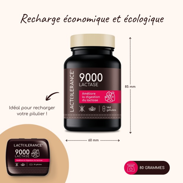 LACTOLERANCE 9000 – Pack mit 288 Laktase-Kapseln