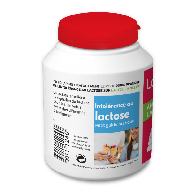 Flacon économique de 144 gélules de lactase pour intolérance au lactose sévère