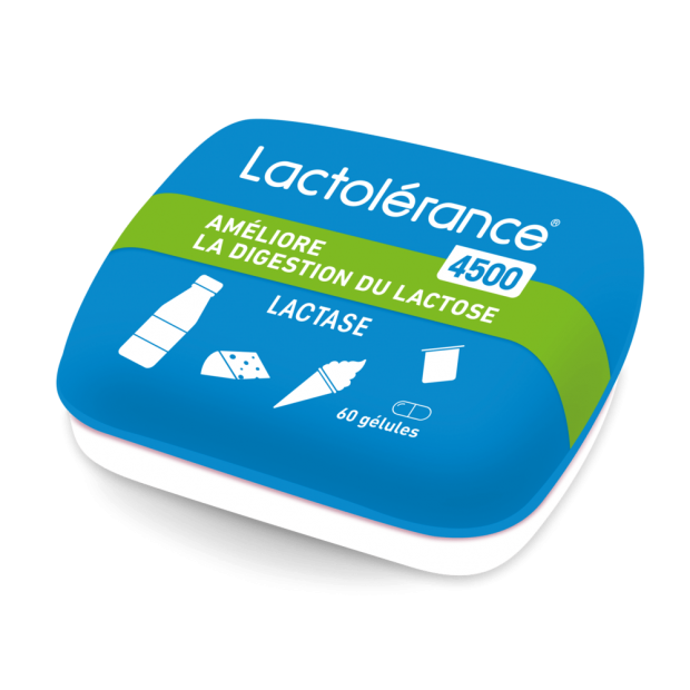 Ce pack contient un pilulier de 60 gélules de lactase pour intolérance au lactose modérée