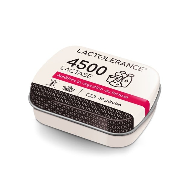 LACTOLERANCE 4500 - Pilulier de 60 gélules de lactase