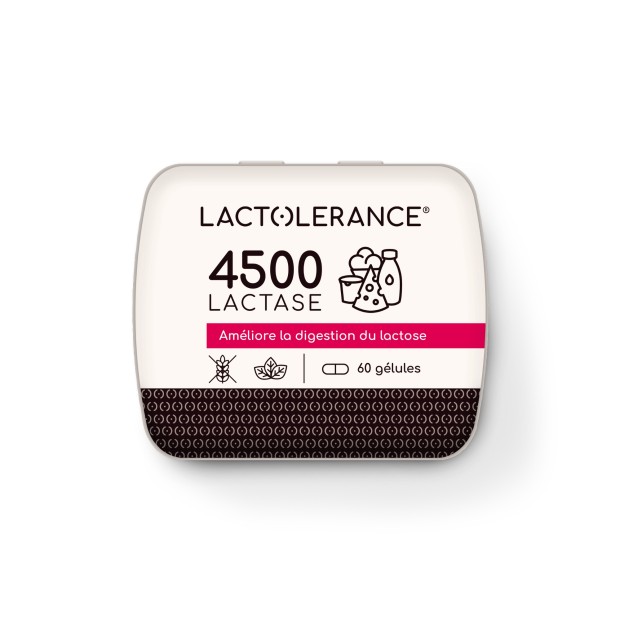 LACTOLERANCE 4500 - Pilulier de 60 gélules de lactase