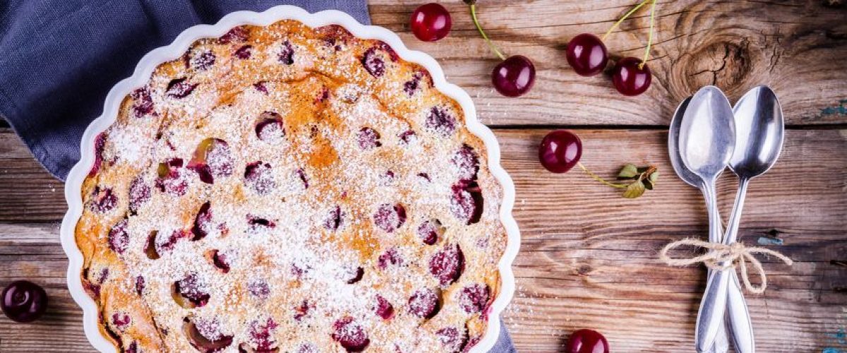 Lactose-free cherry clafoutis, grandma's recipe