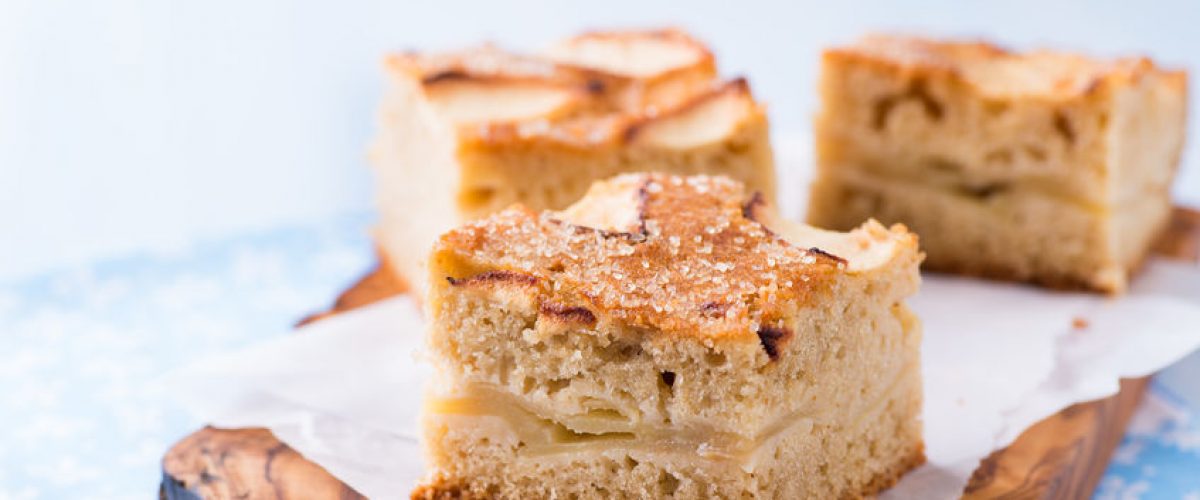 Laktosefreier Apfel-Birnen-Mandel-Kuchen.