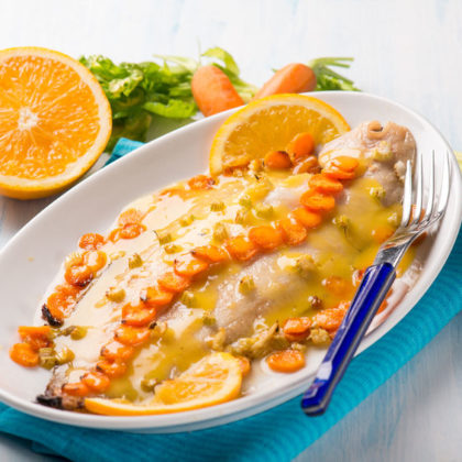 Sole fillets with orange, lactose-free fish recipe