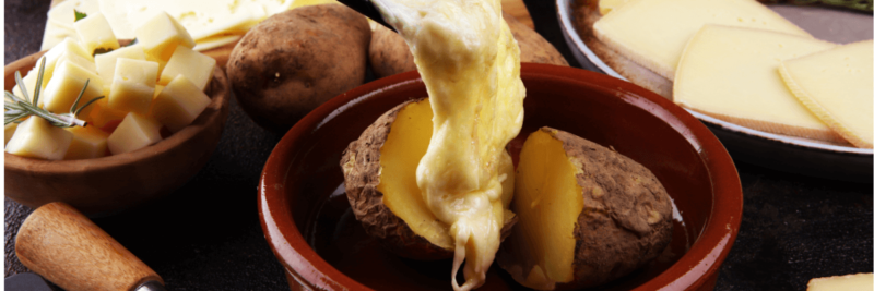 Melting raclette cheese