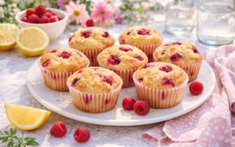 Recette : Muffins citron framboise gourmands sans lactose