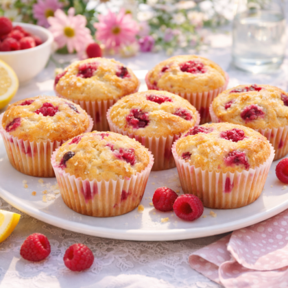 Recette : Muffins citron framboise gourmands sans lactose