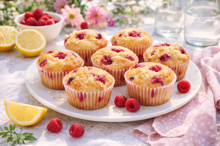 Recette : Muffins citron framboise gourmands sans lactose