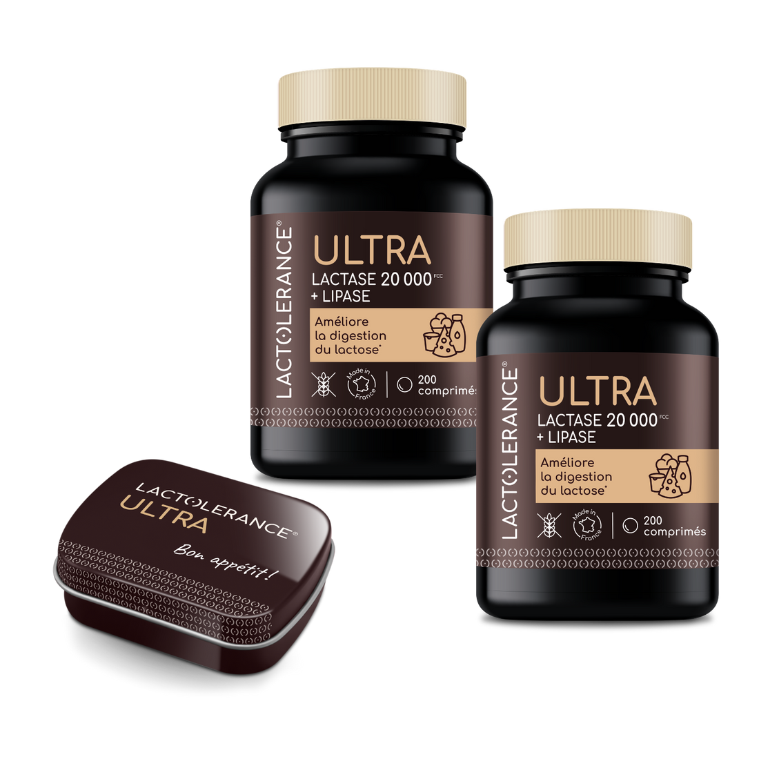 LACTOLERANCE ULTRA - 436 comprimés de lactase + lipase