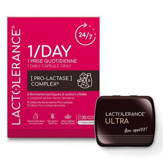 Pack Découverte - LACTOLERANCE 1/DAY + LACTOLERANCE ULTRA - Digestion immédiate du lactose