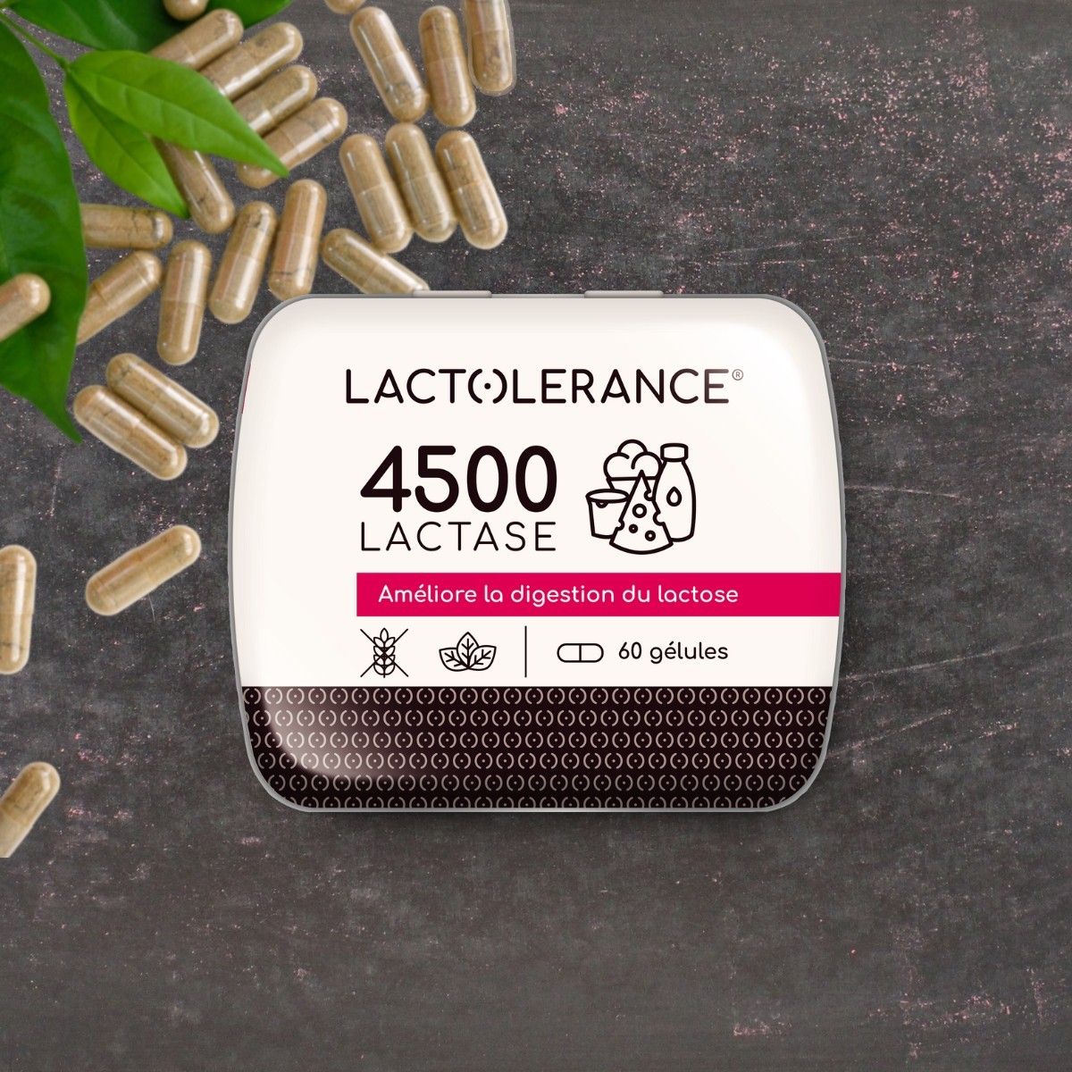 LACTOLERANCE 4500 - Pilulier de 60 gélules de lactase
